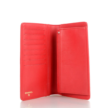 Chanel Lambskin Quilted Boy Yen Wallet Red 5 of 7