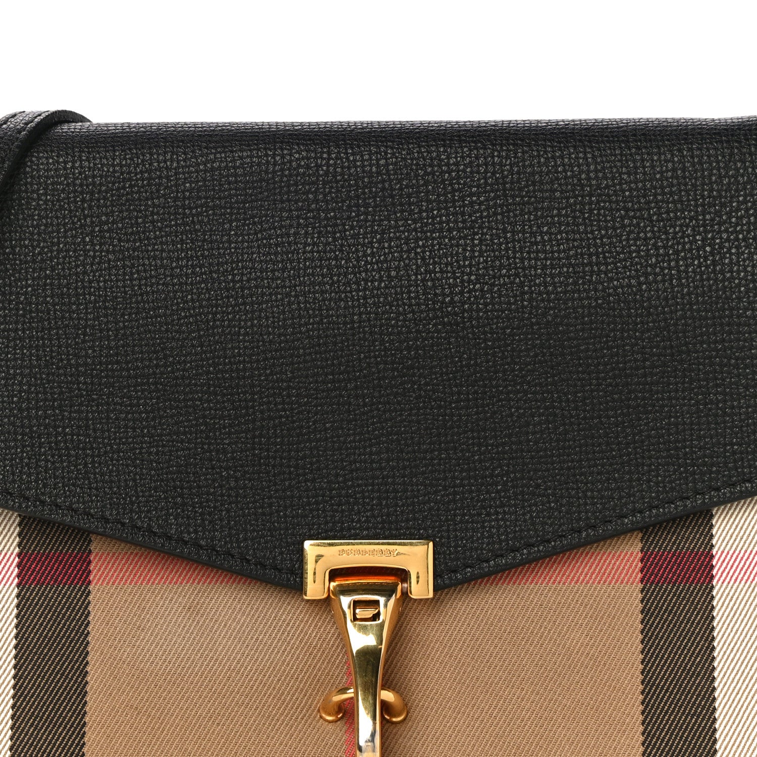 Burberry Derby Calfskin House Check Small Macken Crossbody Bag Black 6 of 10