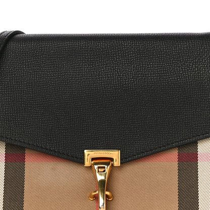 Burberry Derby Calfskin House Check Small Macken Crossbody Bag Black 6 of 10