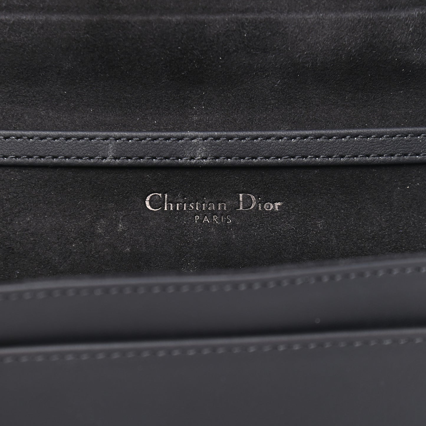Ultra Matte Calfskin Diorama Wallet on Chain Pouch Black
