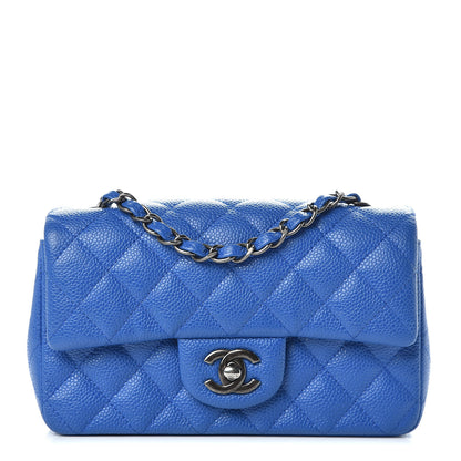 Chanel Caviar Quilted Mini Rectangular Flap Blue 1 of 10