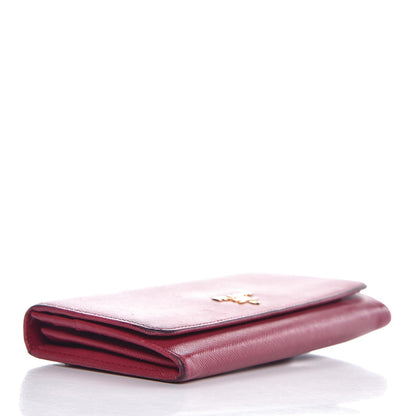 Prada Saffiano Metal Wallet Ibisco 4 of 19