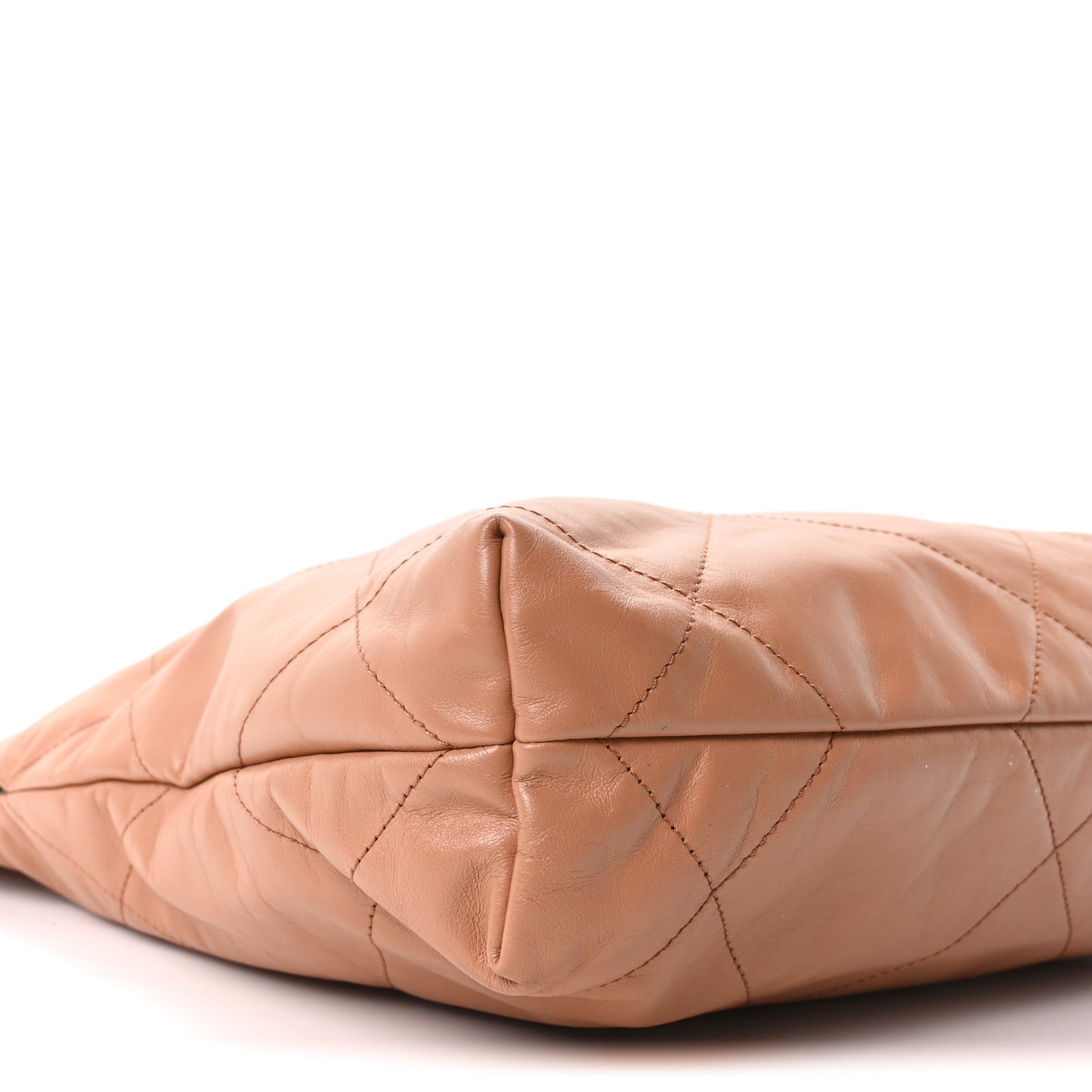 Shiny Calfskin Quilted Small Chanel 22 Beige