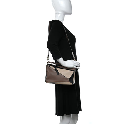 Loewe Calfskin Small Puzzle Bag Sand Hazelnut Ash 2 of 9