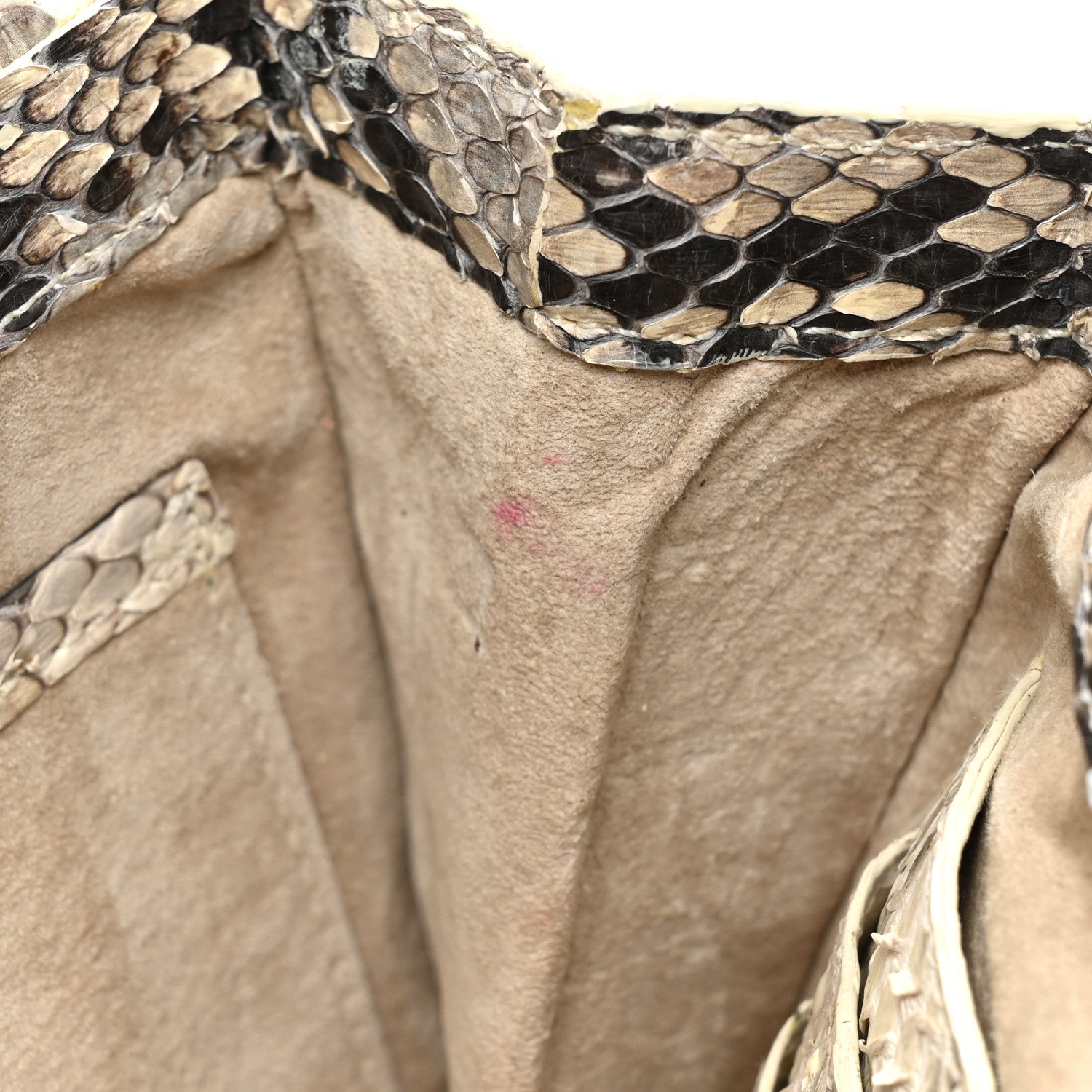 Nancy Gonzalez Snakeskin Flap Clutch White Grey 10 of 14