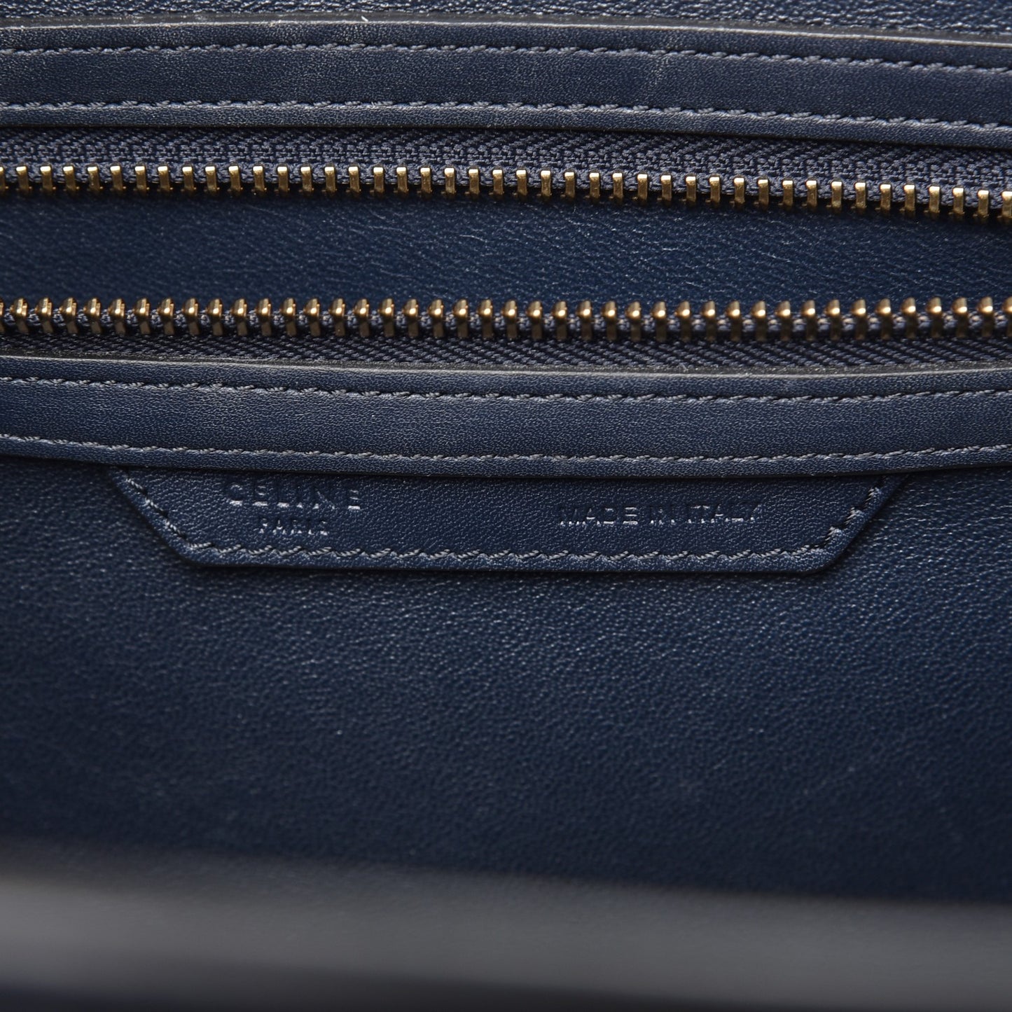 Smooth Calfskin Striped Cotton Canvas Mini Luggage Navy Blue