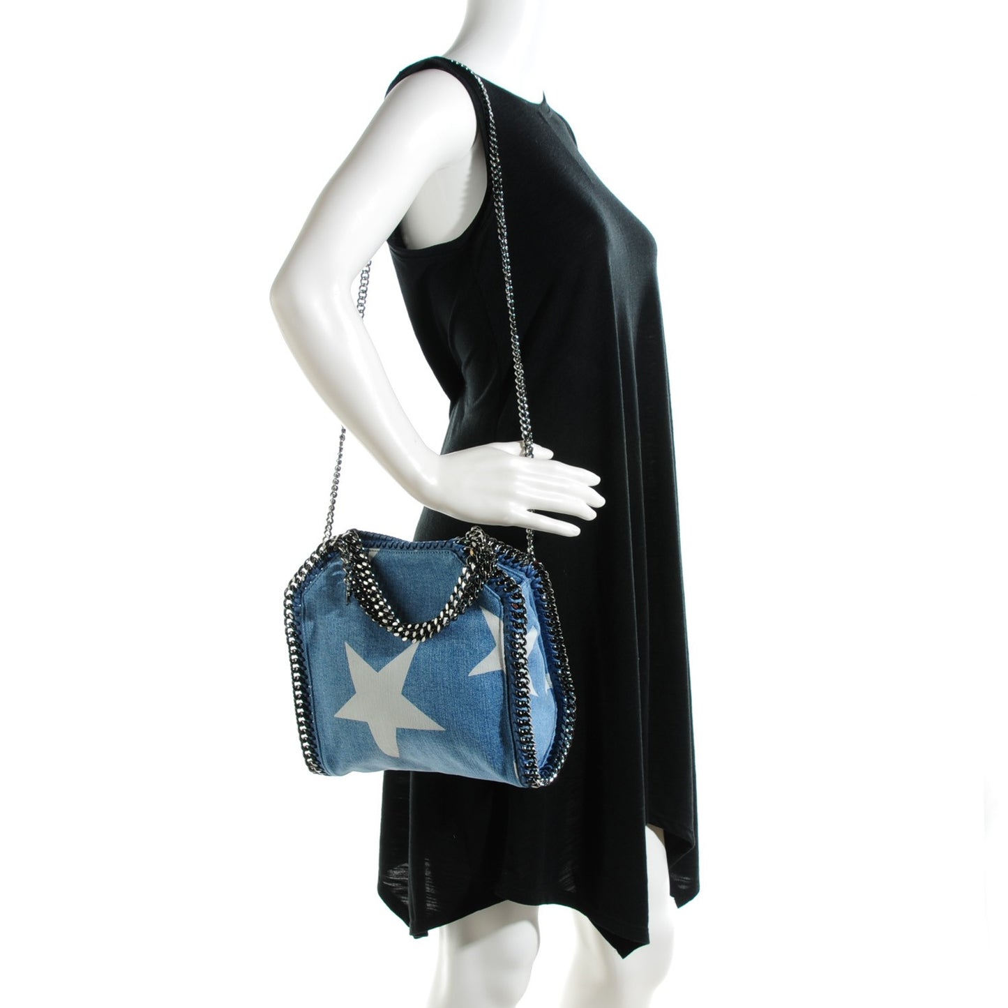 Denim Mini Star Falabella Tote Blue