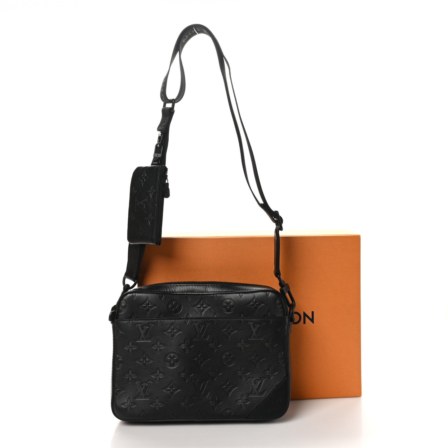 Calfskin Monogram Shadow Duo Messenger Black