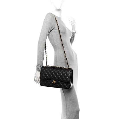 Chanel Caviar Quilted Jumbo Double Flap Black 2 of 11