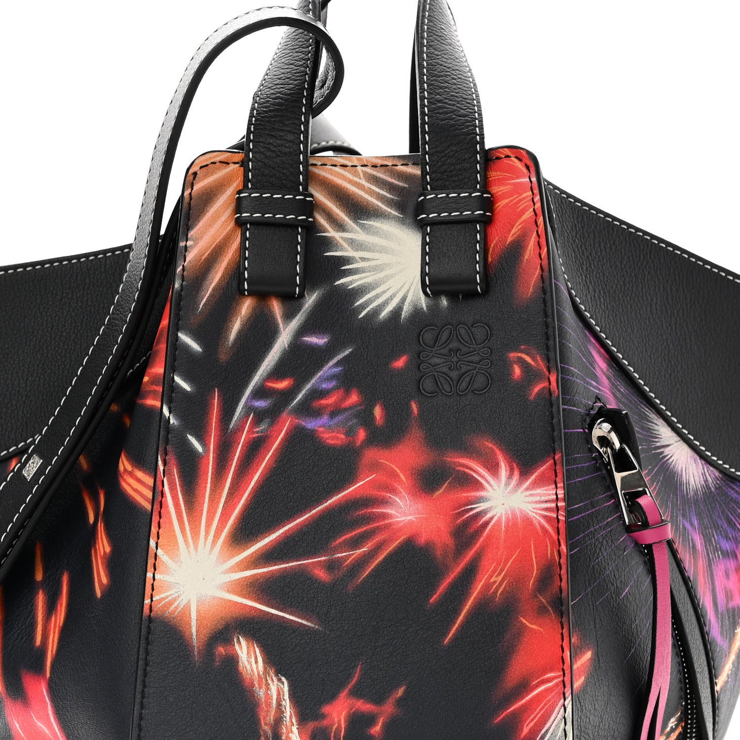 Calfskin Small Lunar New Year 2018 Hammock Shoulder Bag Black Multicolor