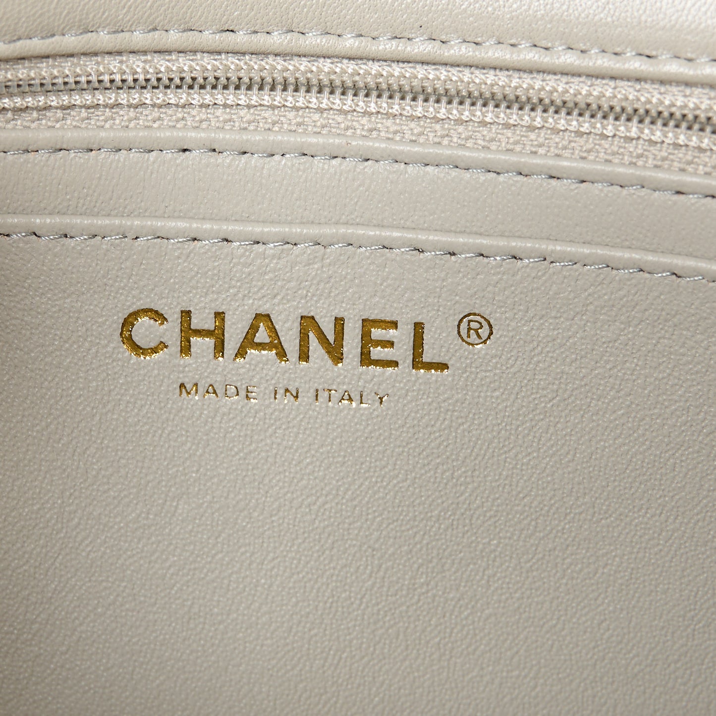 Lambskin Quilted Mini Rectangular Flap Grey