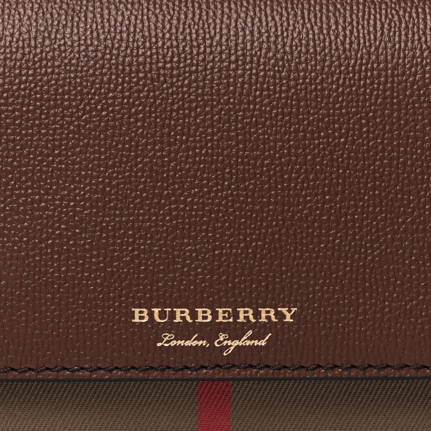 Grained Calfskin House Check Tartan Mix Hampshire Wallet On Chain Tan