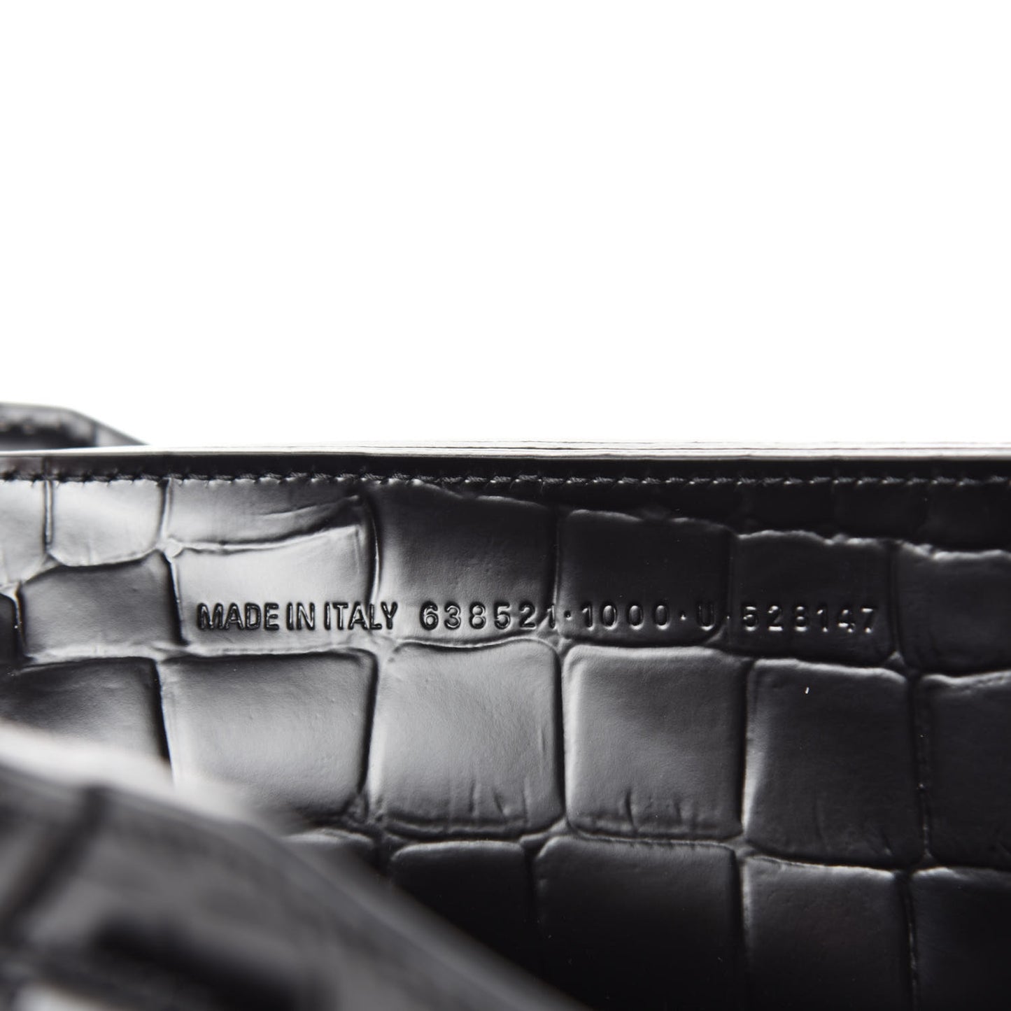 Semi Shiny Calfskin Crocodile Embossed Neo Classic Black Hardware S City Black
