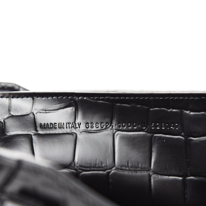 Balenciaga Semi Shiny Calfskin Crocodile Embossed Neo Classic Black Hardware S City Black 10 of 12