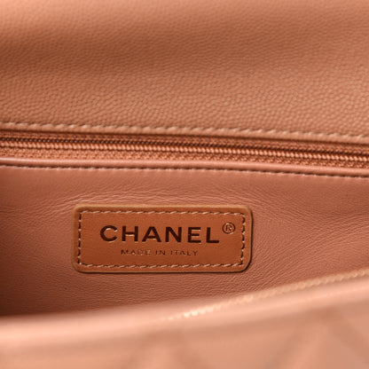 Chanel Caviar Quilted Lizard Embossed Small Coco Handle Flap Brown 9 of 11