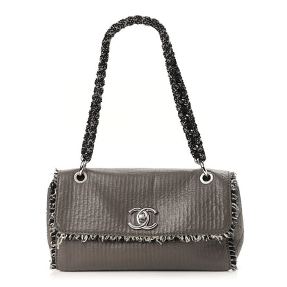 Chanel Tweed Calfskin Tweedy Single Flap Grey 1 of 12