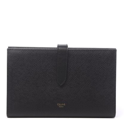 Celine Grained Calfskin Large Multifunction Strap Wallet Black 1 of 8