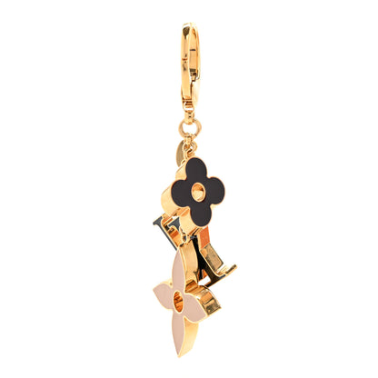 Louis Vuitton Metal Enamel Fleur De Monogram Bag Charm Dore 5 of 6