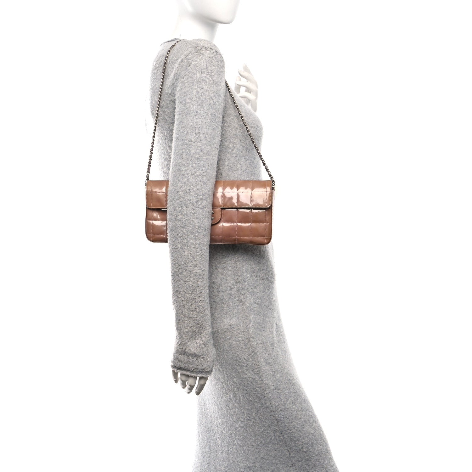 Chanel Patent Quilted East West Chocolate Bar Flap Light Purple 2 of 11