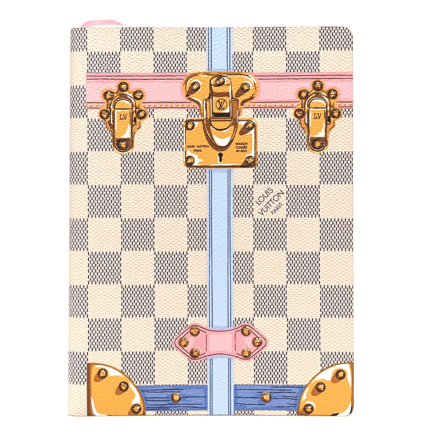 Damier Azur Summer Trunks Clemence Notebook MM