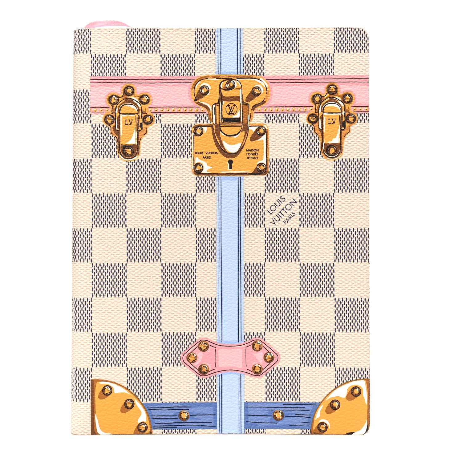 Louis Vuitton Damier Azur Summer Trunks Clemence Notebook MM 1 of 4