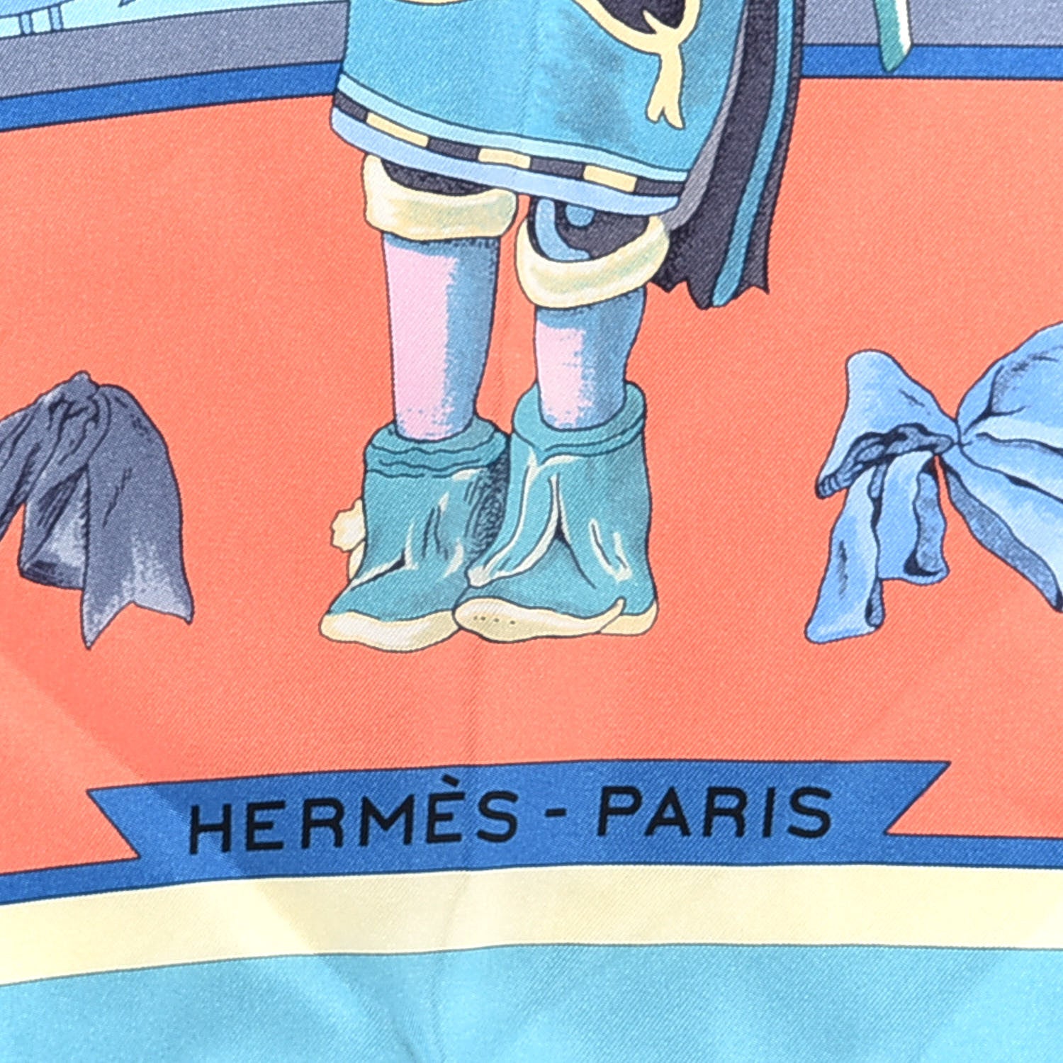 Hermes Silk Kachinas Giant Triangle Scarf Aqua Abricot Turquoise 3 of 4