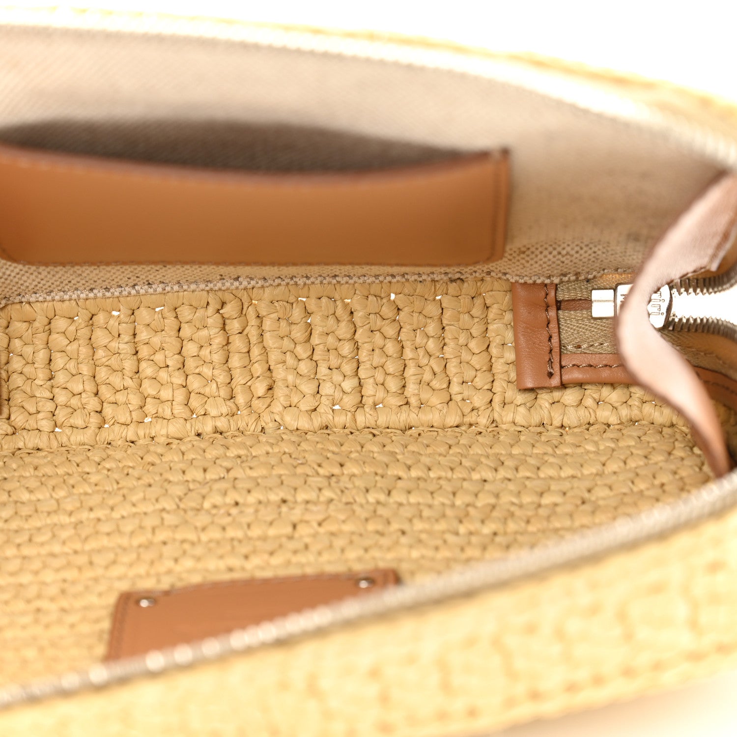 Prada Yarn Raffia Effect Crochet Brique Crossbody Bag Natural 5 of 13