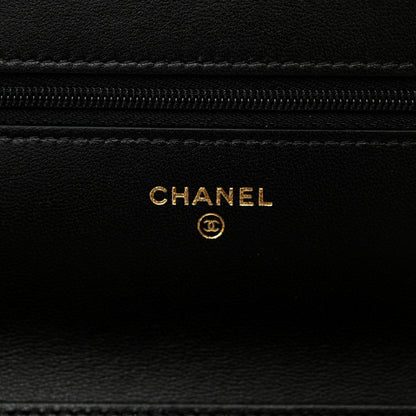 Chanel Lambskin Plexiglass Quilted Coco Love Wallet On Chain WOC Black 7 of 12