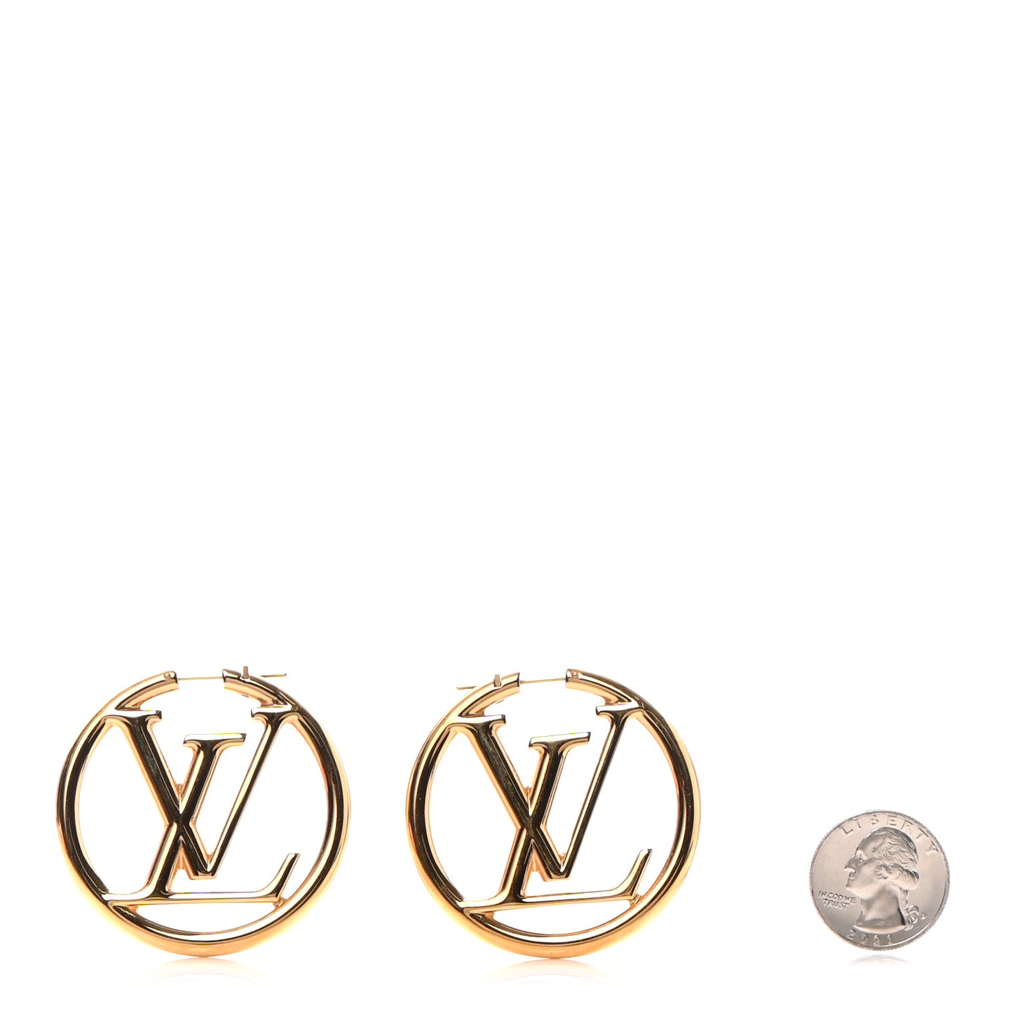 Metal Louise Hoop Earrings Gold