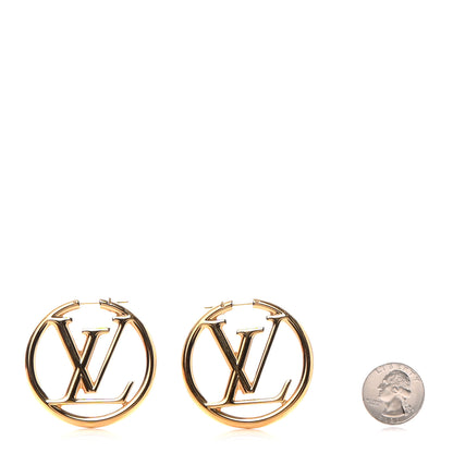 Louis Vuitton Metal Louise Hoop Earrings Gold 2 of 5