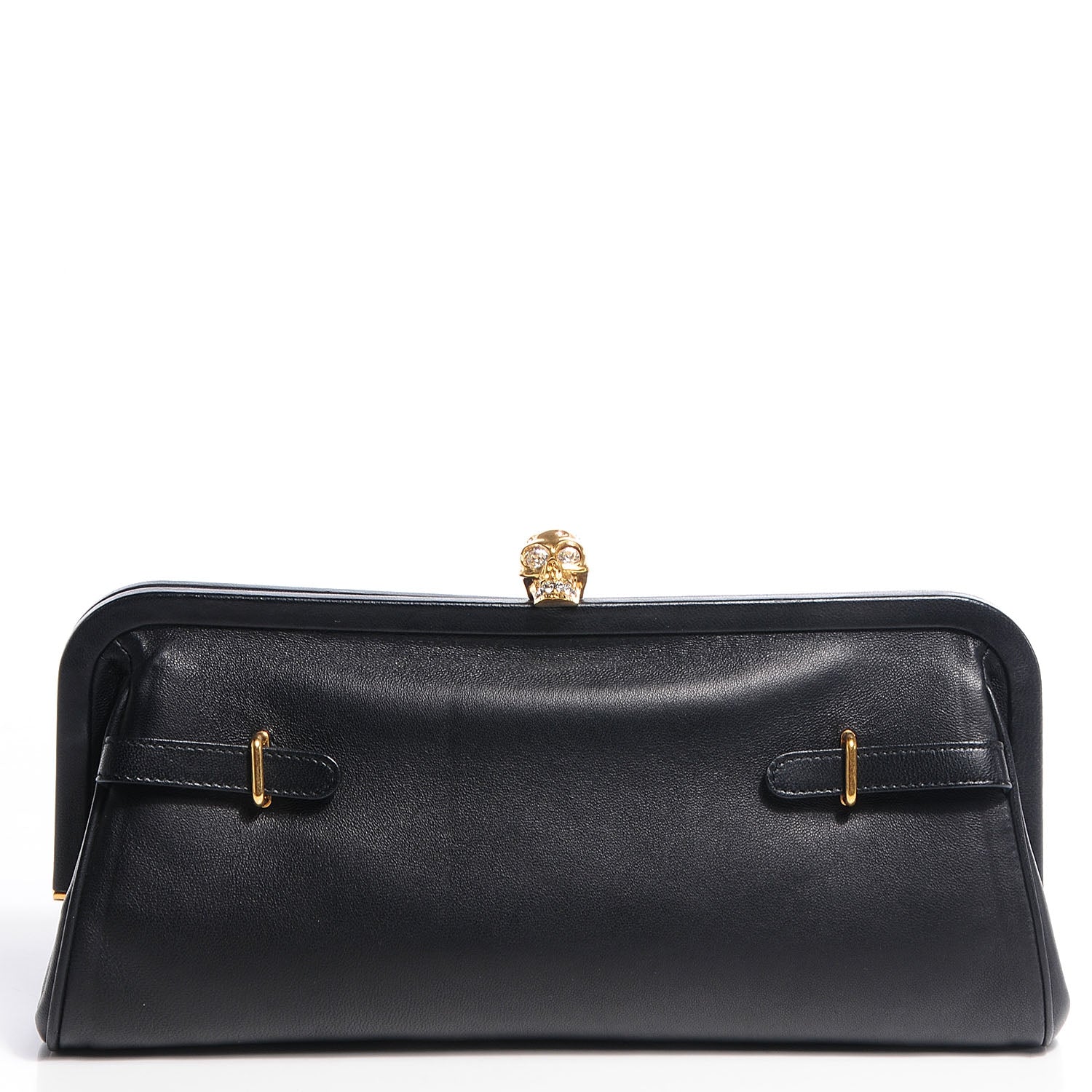 Alexander McQueen Snakeskin Suede Convertible Clutch Black White 8 of 10