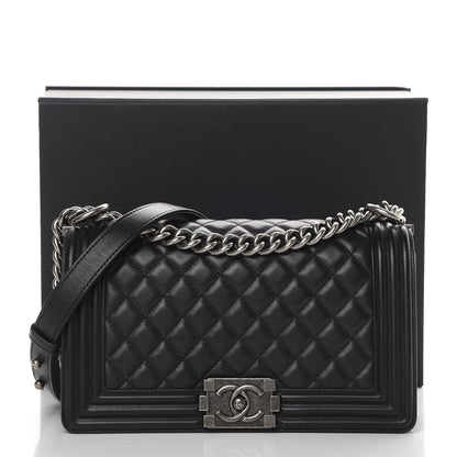 Chanel Calfskin Quilted Medium Boy Flap Black 14 of 14