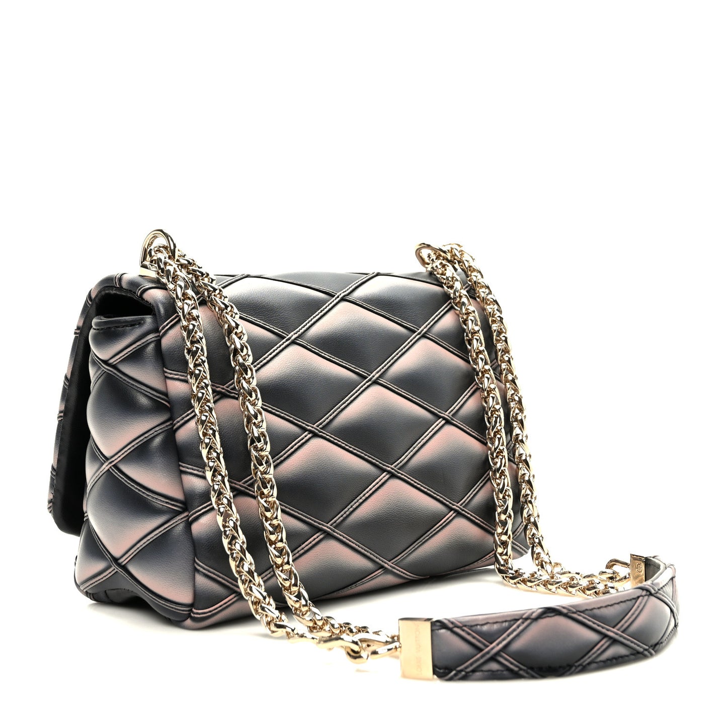 Lambskin Malletage Top Handle GO-14 MM Black Pink