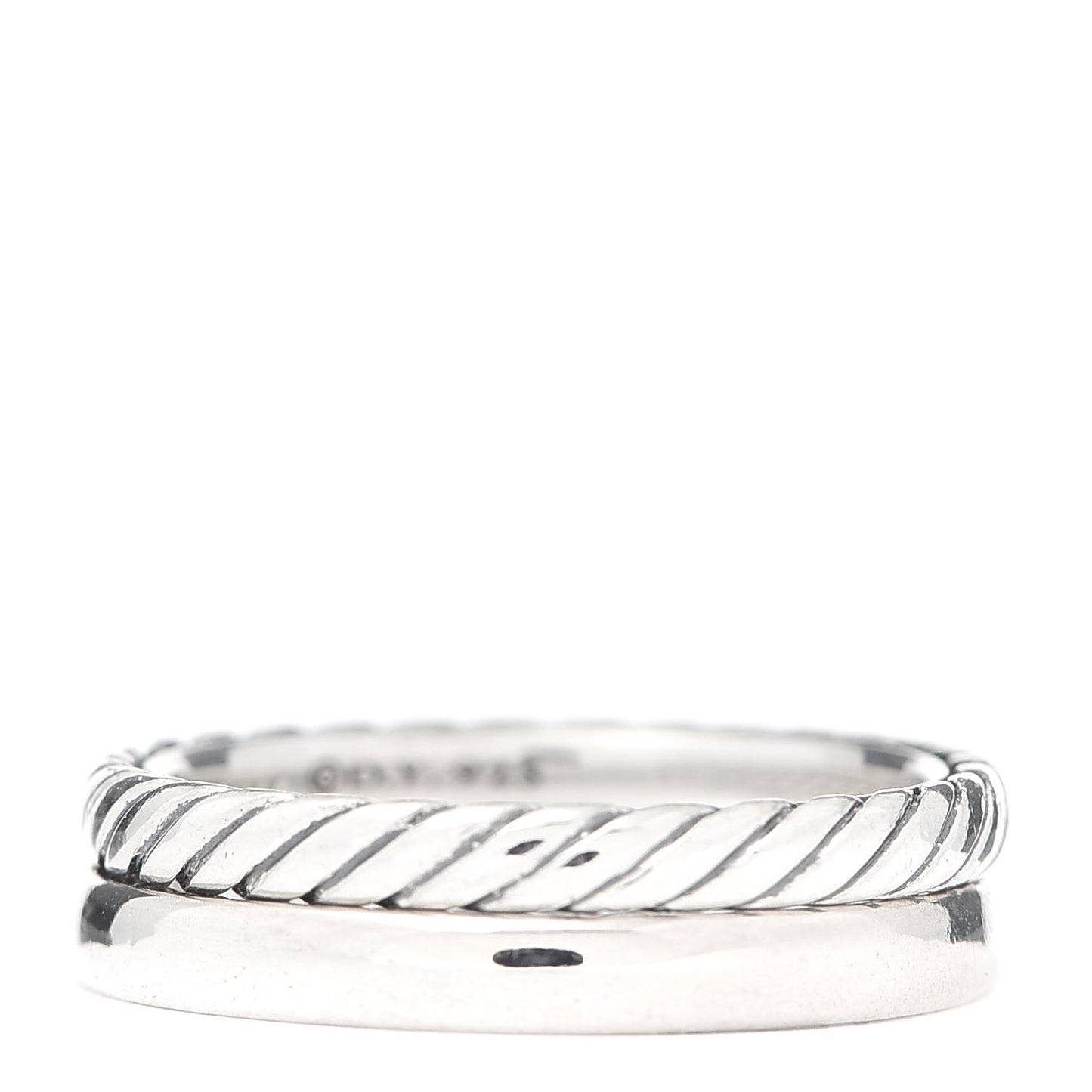 Sterling Silver Stackable Cable Ring Set of 2 54 7