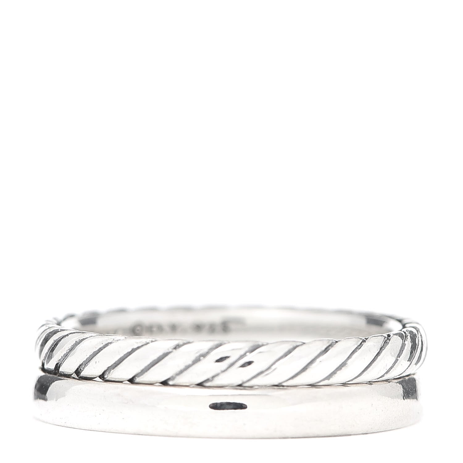 David Yurman Sterling Silver Stackable Cable Ring Set of 2 54 7 1 of 4