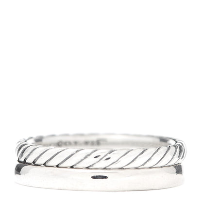 David Yurman Sterling Silver Stackable Cable Ring Set of 2 54 7 1 of 4