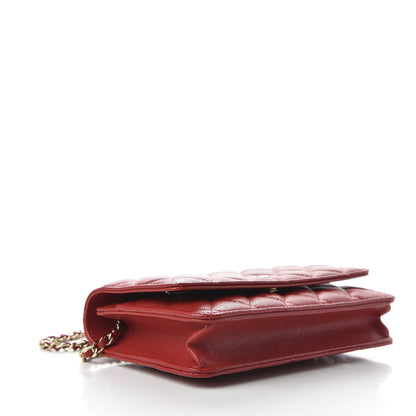 Chanel Caviar Quilted Wallet On Chain WOC Red 4 of 11