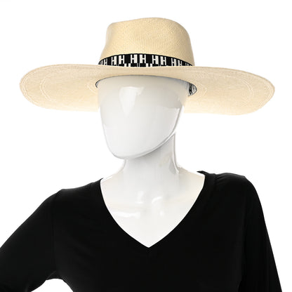 Hermes Straw Arizona Panama Brisa Hat 57 Naturel Ecru Black 2 of 9
