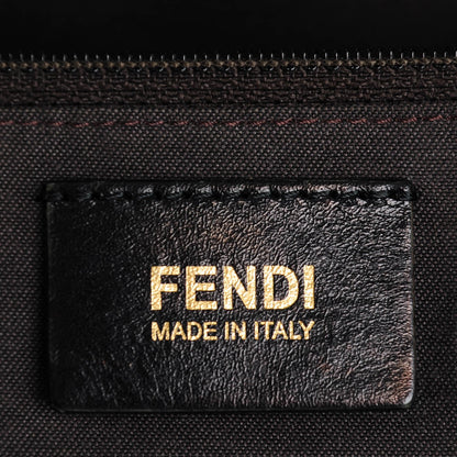 Fendi Zucca Vitello Elite Medium Roll Tote Tobacco Black 8 of 11