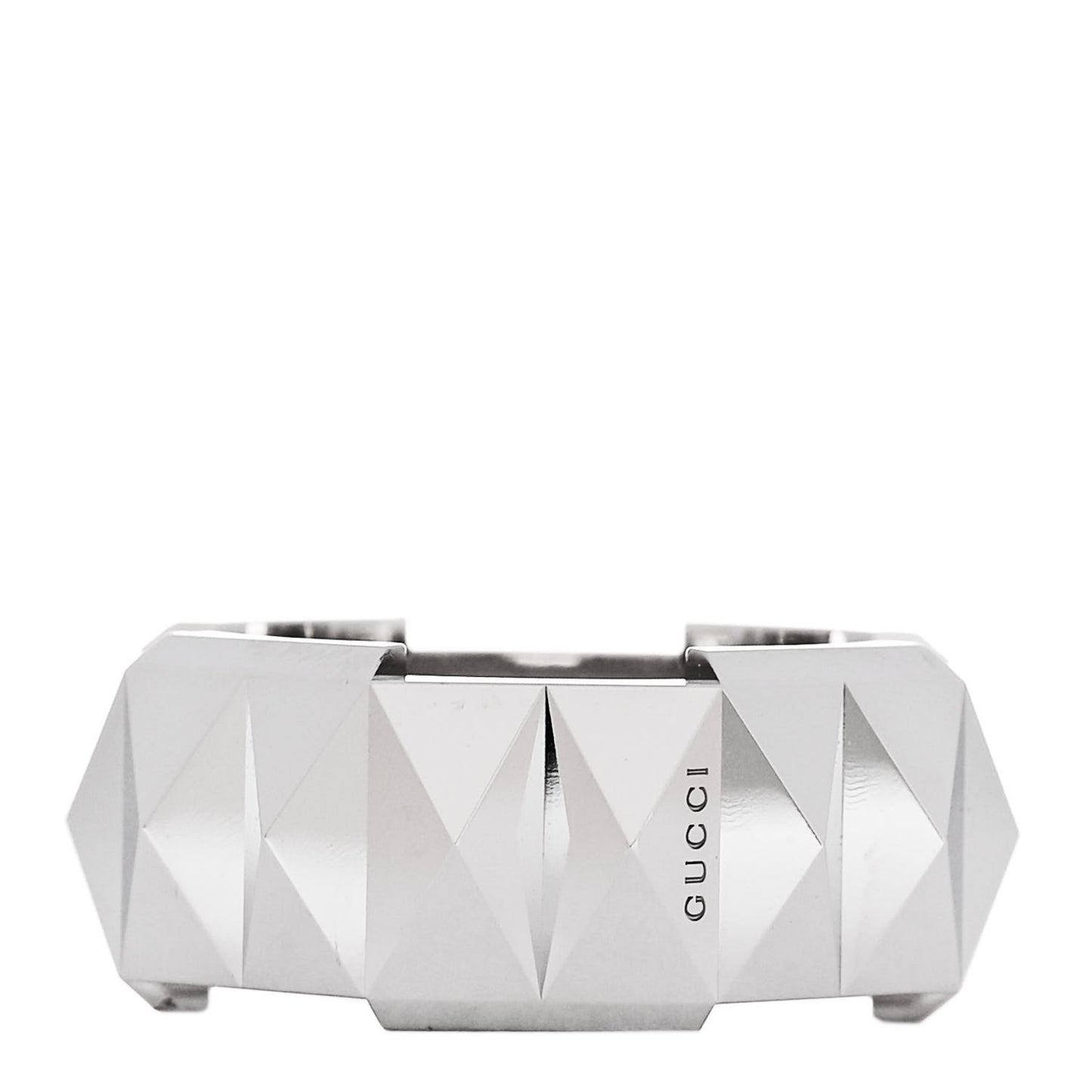 18K White Gold 9mm Link To Love Stud Ring 53 6.25