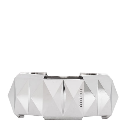 Gucci 18K White Gold 9mm Link To Love Stud Ring 53 6.25 1 of 6