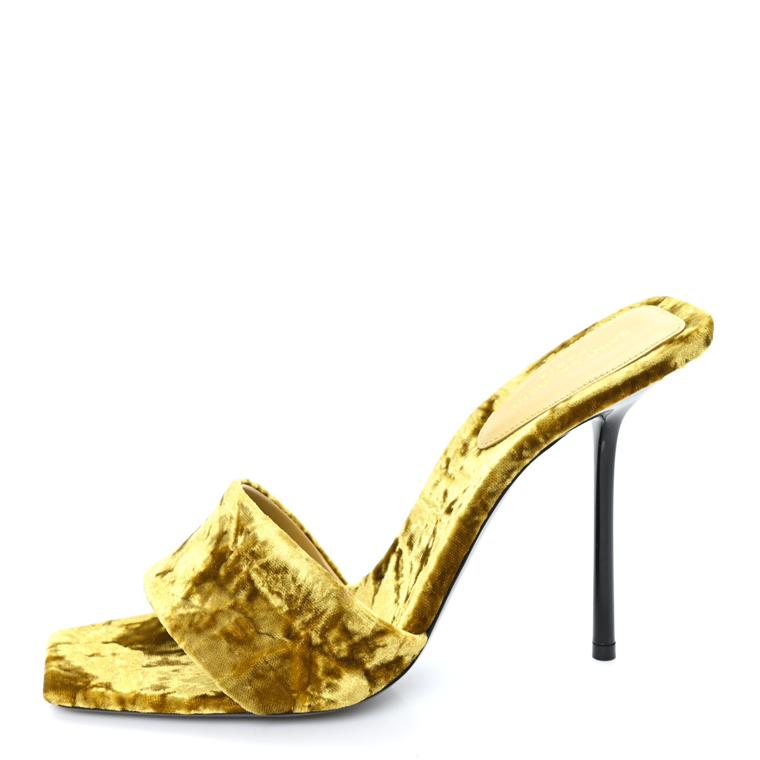 Saint Laurent Velvet Baliqua 105 Mule Sandals 38 Yellow 1 of 10