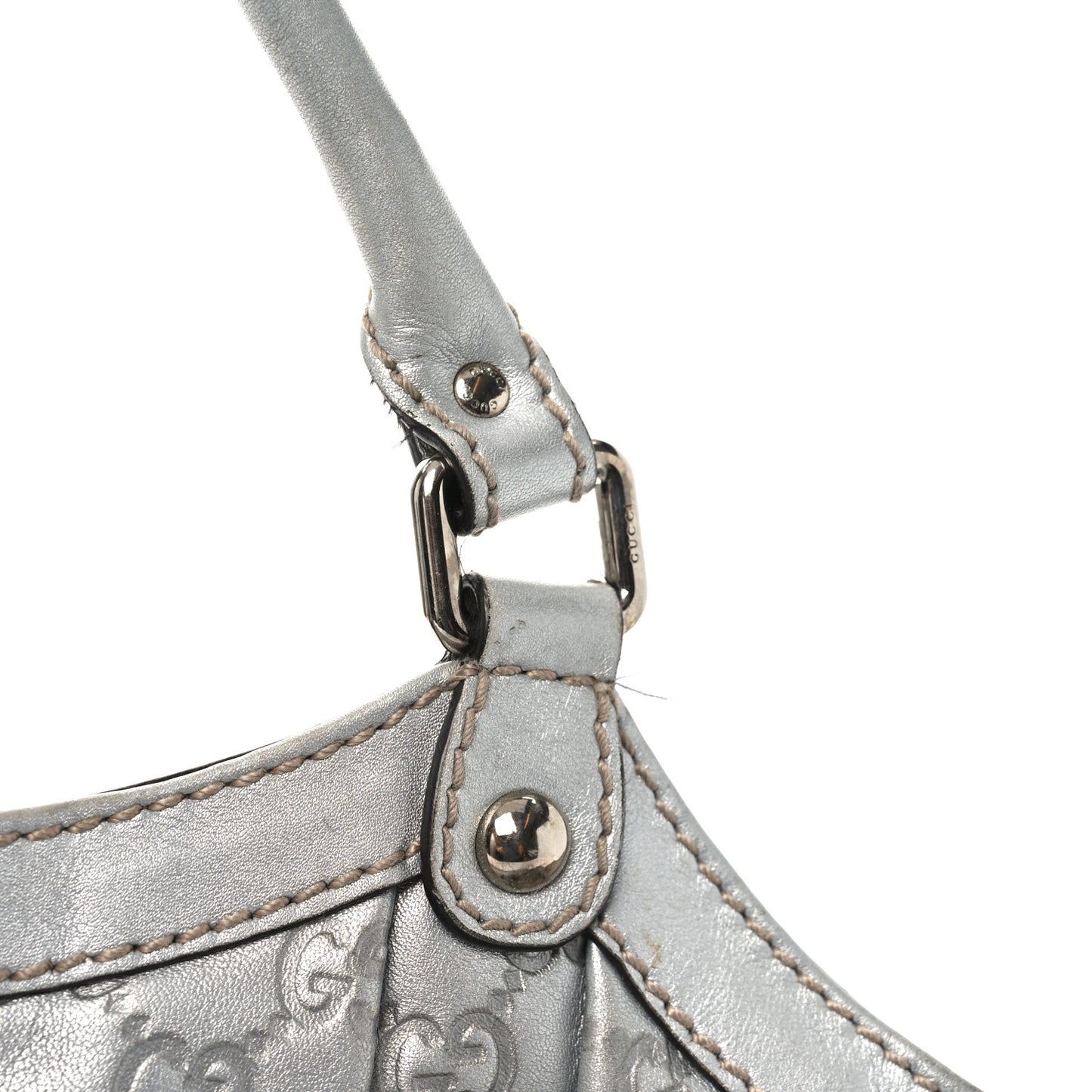 Guccissima Large Sukey Tote Silver
