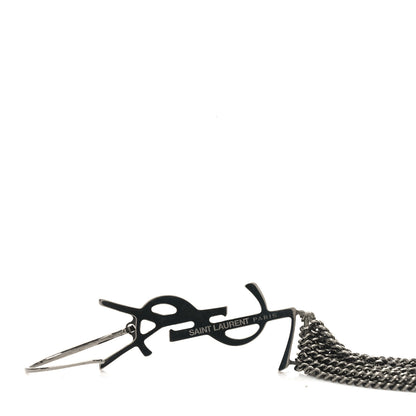 Saint Laurent Brass Monogram Chain Earrings 3 of 4