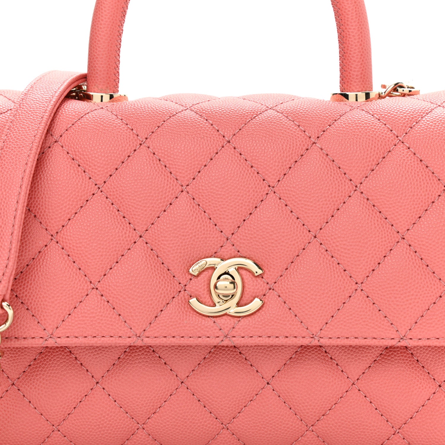 Chanel Caviar Quilted Mini Coco Handle Flap Pink 7 of 10