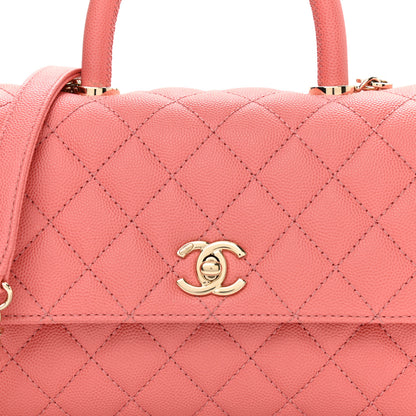 Chanel Caviar Quilted Mini Coco Handle Flap Pink 7 of 10