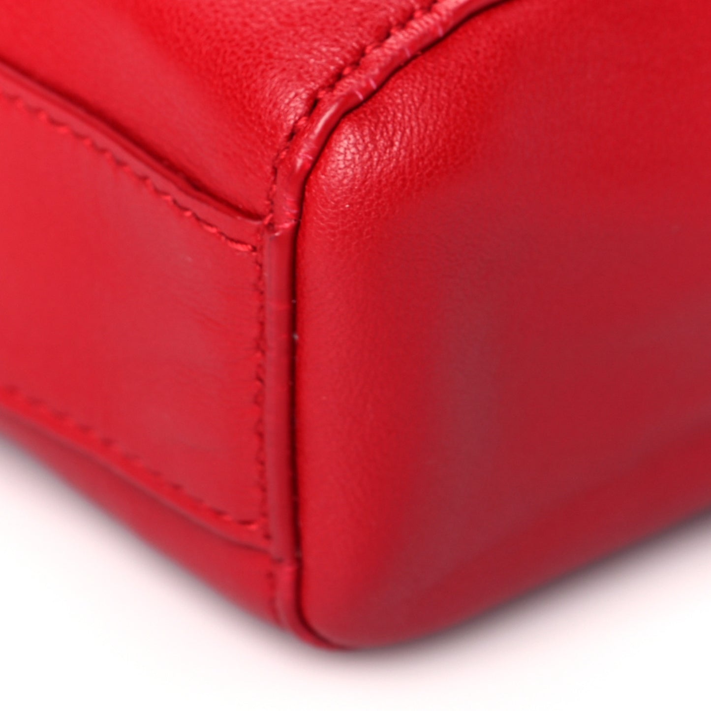 Smooth Calfskin Suede Medium Reversible Monogram Kate Satchel New Red