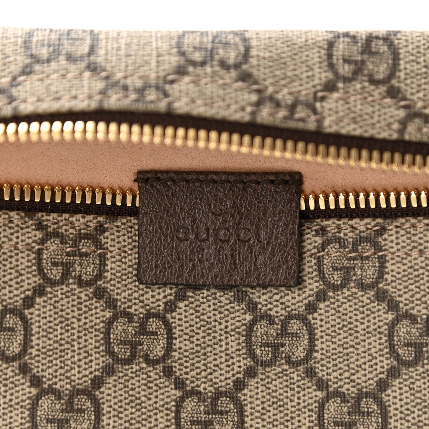 GG Supreme Monogram Large Rajah Chain Clutch Brown