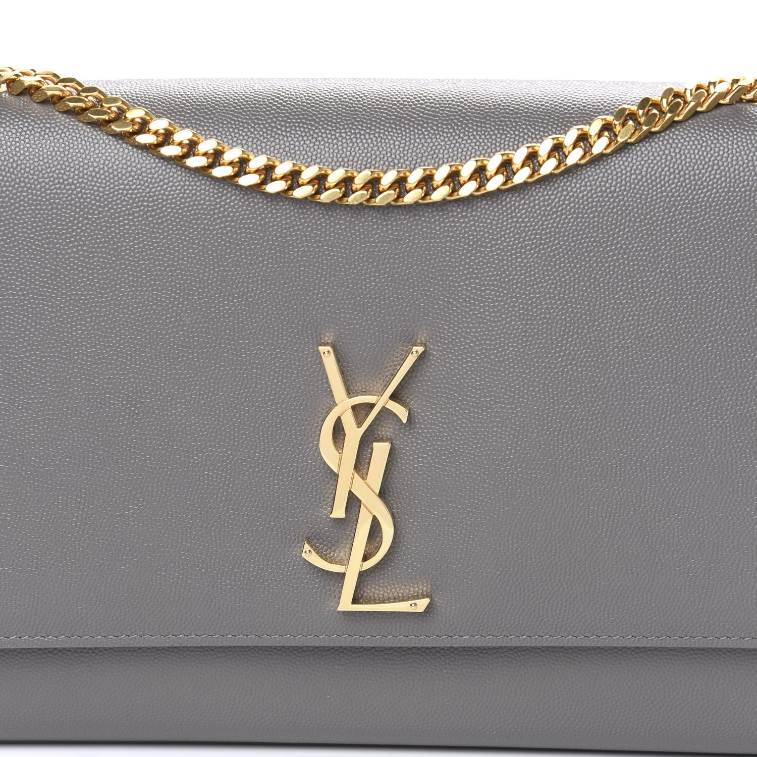 Saint Laurent Grain De Poudre Large Classic Monogram Kate Satchel Earth 6 of 9