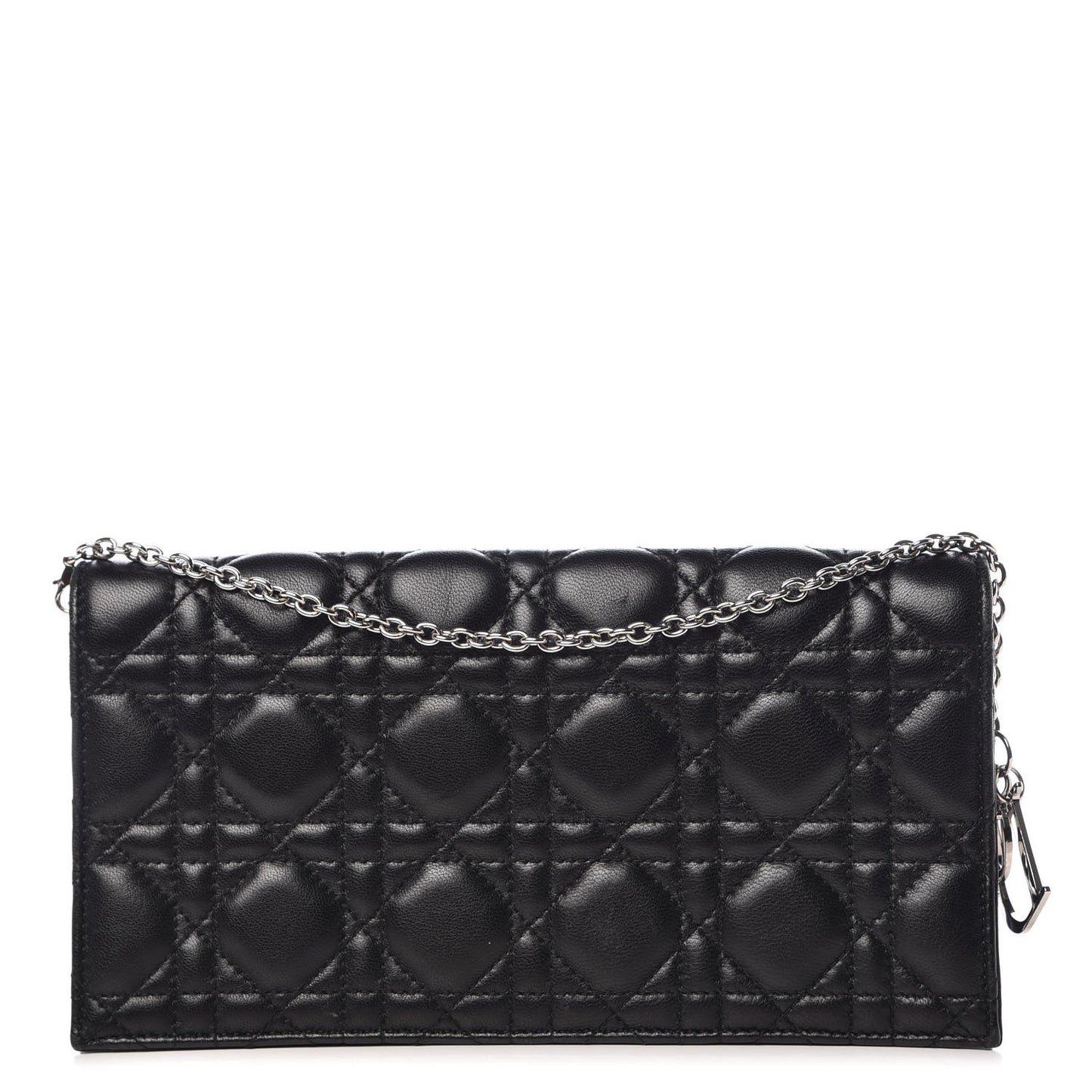 Lambskin Cannage Lady Dior Convertible Clutch Black